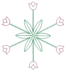 Floral Star Burst (Square Hoop)