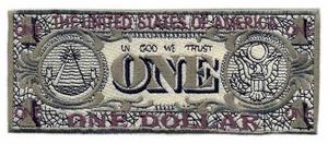 One American Dollar Bill Back Large