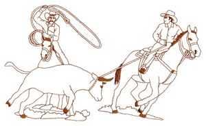 Team Ropers - outline