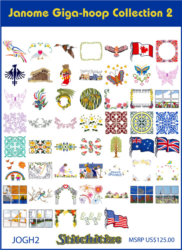 Custom Embroidery Designs By Stitchitize Janome Gigahoop Collection 2