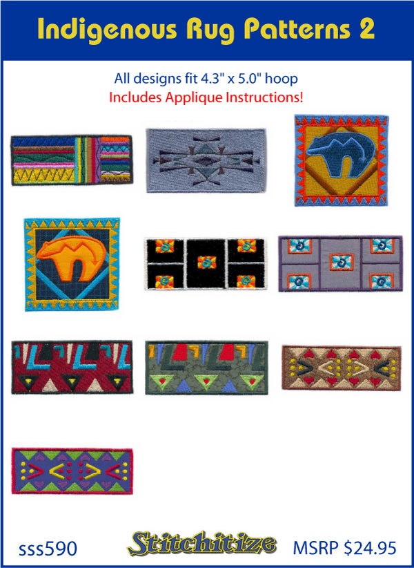 Custom Embroidery Designs By Stitchitize Indigenous Rug Patterns 1