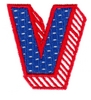 Applique Shadowed Letter V