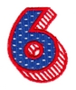 Applique Shadowed Number 6