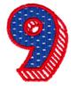 Applique Shadowed Number 9