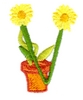 Potted Flower Letter V