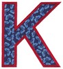 Applique Alphabet Letter K (Square Hoop)