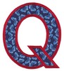 Applique Alphabet Letter Q (Square Hoop)