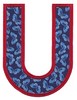 Applique Alphabet Letter U (Square Hoop)
