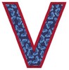 Applique Alphabet Letter V (Square Hoop)