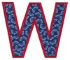 Applique Alphabet Letter W (Square Hoop)
