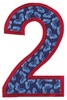 Applique Number Two (Square Hoop)
