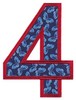 Applique Number Four (Square Hoop)