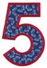 Applique Number Five (Square Hoop)