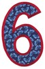 Applique Number Six (Square Hoop)
