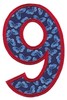 Applique Number Nine (Square Hoop)