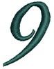 Script Alphabet Number 9