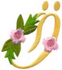 Victorian Floral Alphabet O Umlaut (uppercase)