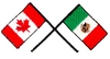 Crossed Flags of Canada & Mexico