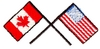 Crossed Canada & US Flags