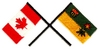 "Crossed Flags, Canada & Saskatchewan"
