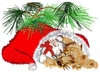 Kitten and Puppy in Santa hat