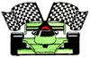 Racing car & flags