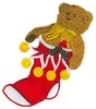 Teddy in Stocking (Square Hoop)