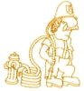 Cartoon Fireman outline
