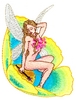 Fairy Sitting in a Flower - larger
