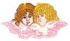 Two Angels on wings of clouds