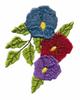 Three Pansies & Leaves