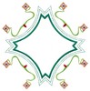 Winged Diamond Border with Flowers (Square Hoop)