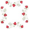 Four Strawberry Trios (Square Hoop)
