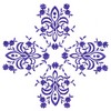 Four Floral Motifs (Square Hoop)