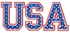USA block letters with stars - larger