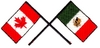 Crossed Canadian & Mexican Flags