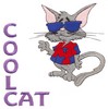 Cool Cat (Square Hoop)