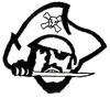 Pirate with knife in teeth (outline)