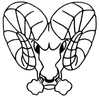 Snorting Ram's head outline