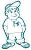 Baseball Boy Outline