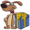 Dog and Gift (Micro-embroidery)