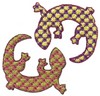Lizard Pair (Micro-embroidery)