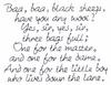 Baa,Baa Black Sheep Text