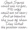 Jack Sprat Text