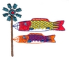 Fish Windsocks on Windmill