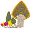 Line of Mushrooms Applique