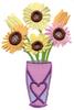 Three Flowers in Vase Cutwork