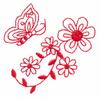 Butterfly and Daisies (Redwork)