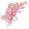Buds and Blooms Bouquet (Redwork)