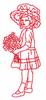 Girl with Small Bouquet (Redwork)